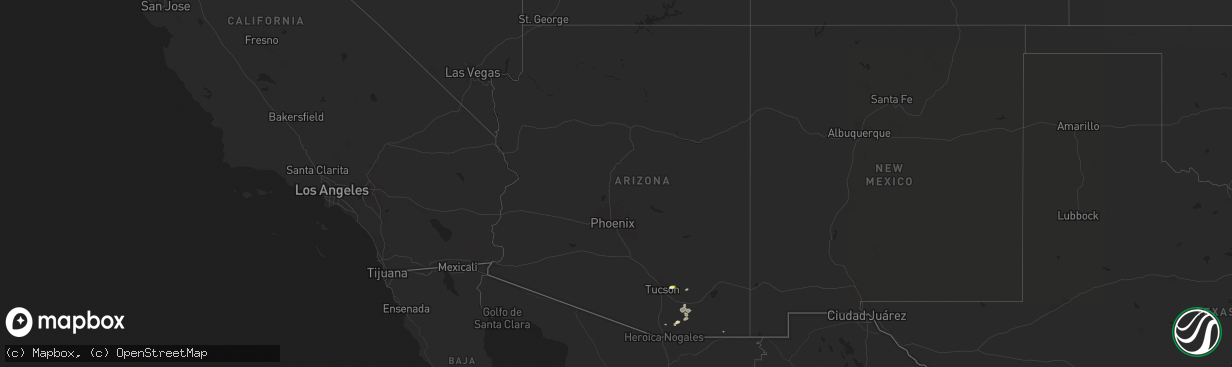 Hail map in Arizona on August 19, 2024