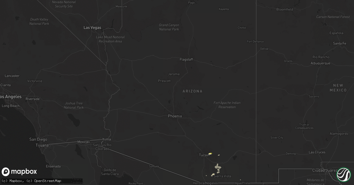 Hail map in Arizona on August 19, 2024