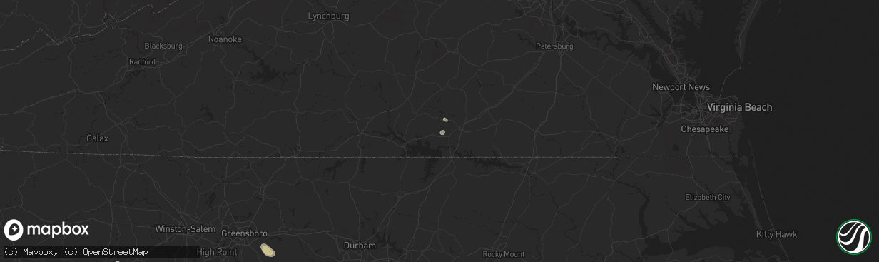 Hail map in Baskerville, VA on August 19, 2024