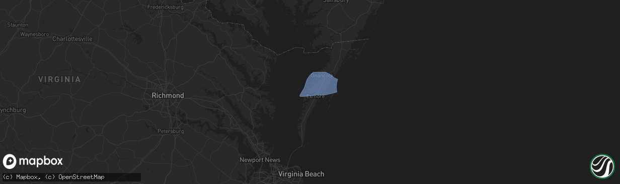 Hail map in Belle Haven, VA on August 19, 2024