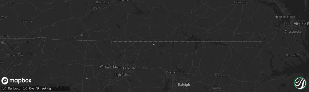 Hail map in Blanch, NC on August 19, 2024