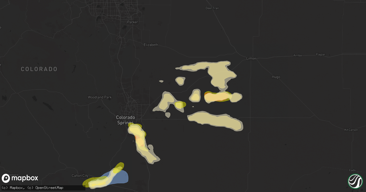Hail map in Calhan, CO on August 19, 2024