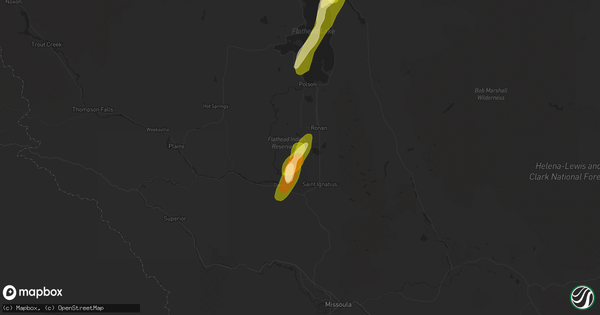 Hail map in Charlo, MT on August 19, 2024