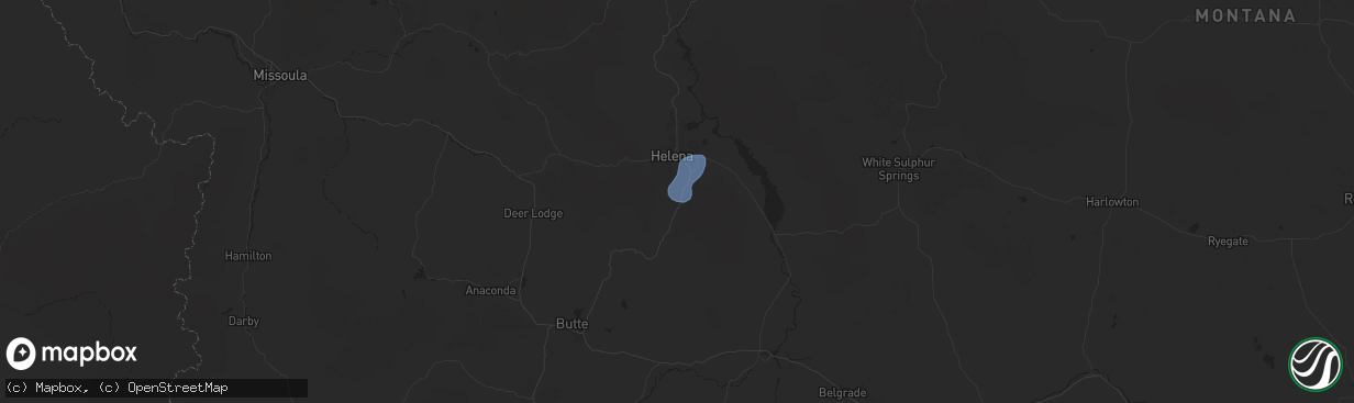 Hail map in Clancy, MT on August 19, 2024