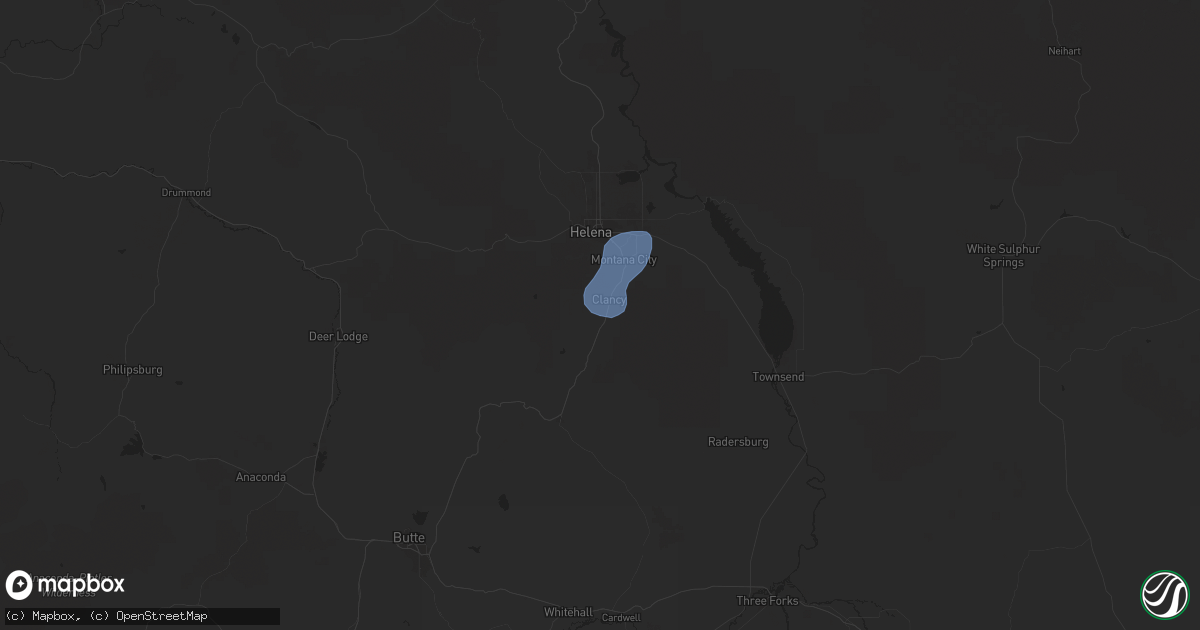 Hail map in Clancy, MT on August 19, 2024