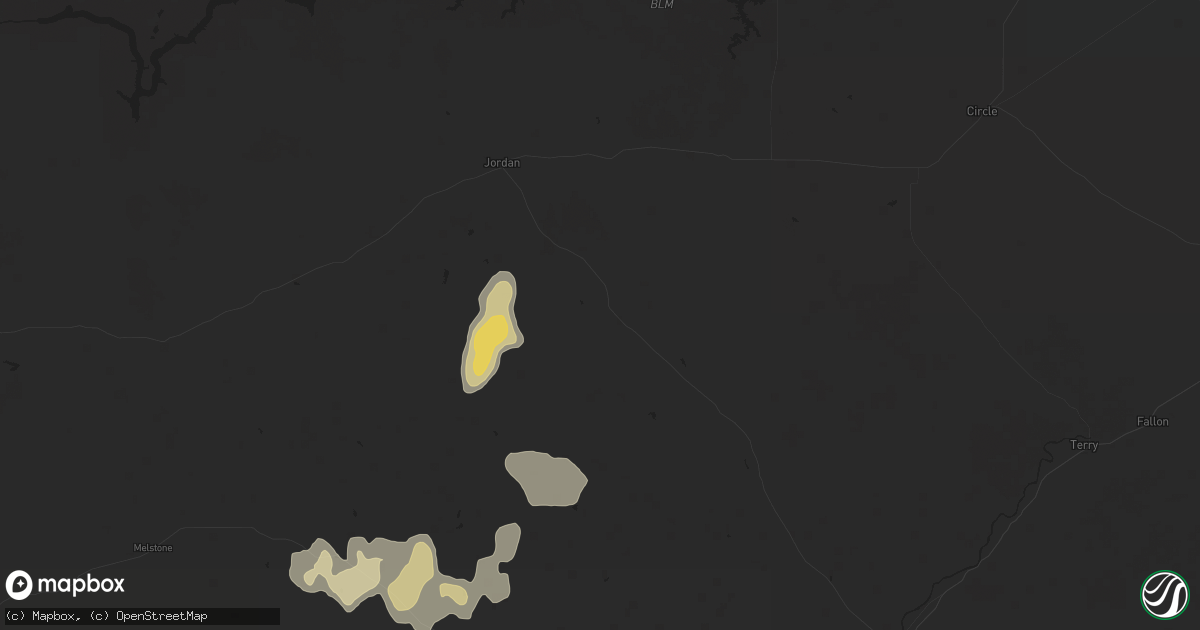 Hail map in Cohagen, MT on August 19, 2024