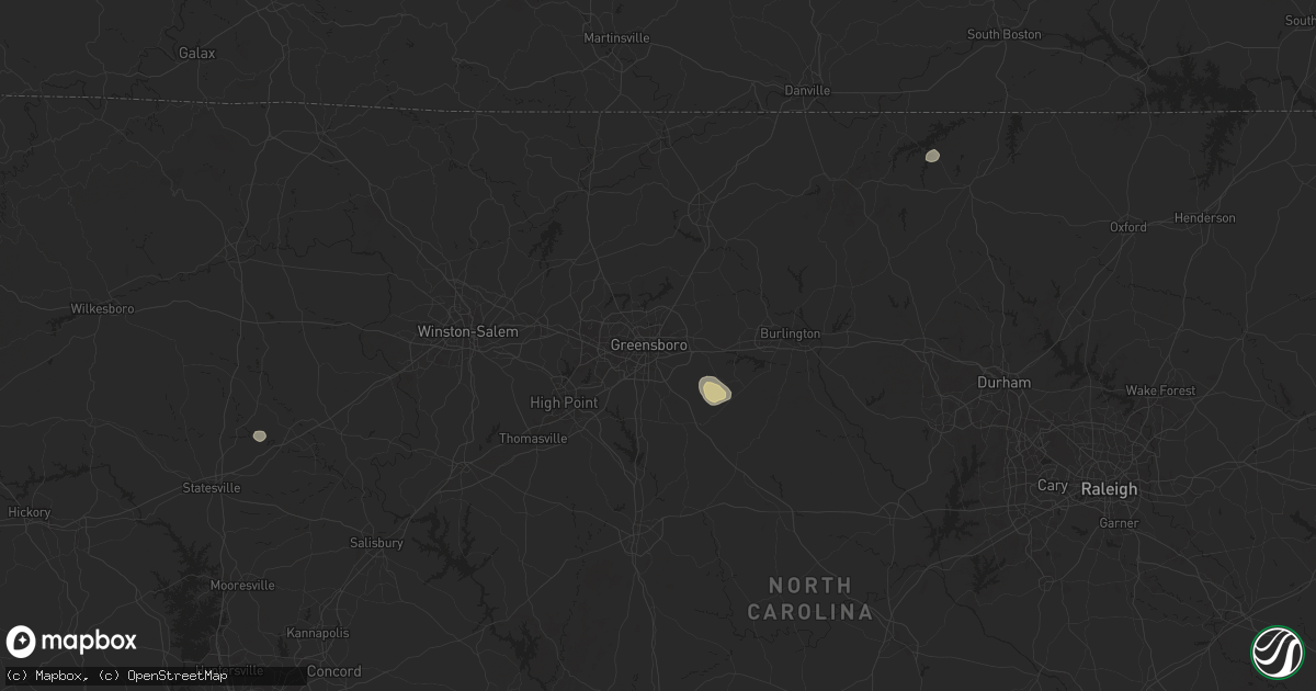Hail map in Greensboro, NC on August 19, 2024