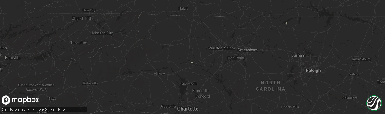 Hail map in Harmony, NC on August 19, 2024