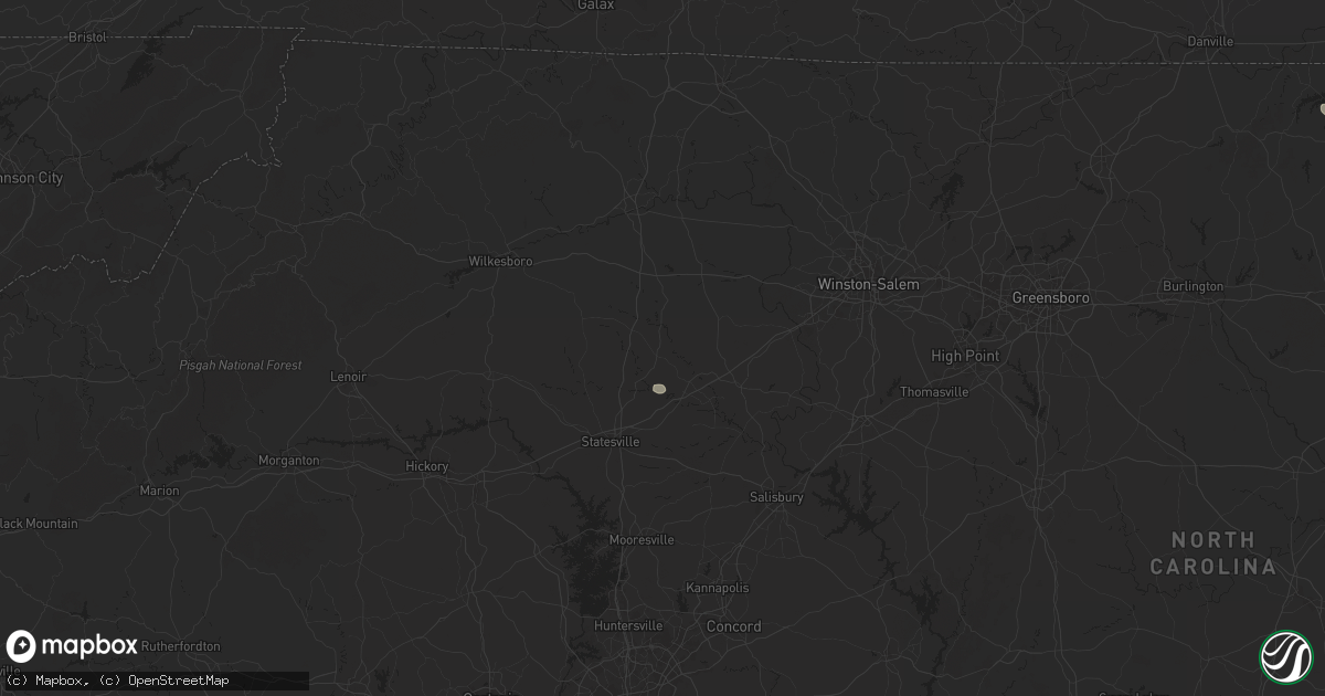 Hail map in Harmony, NC on August 19, 2024