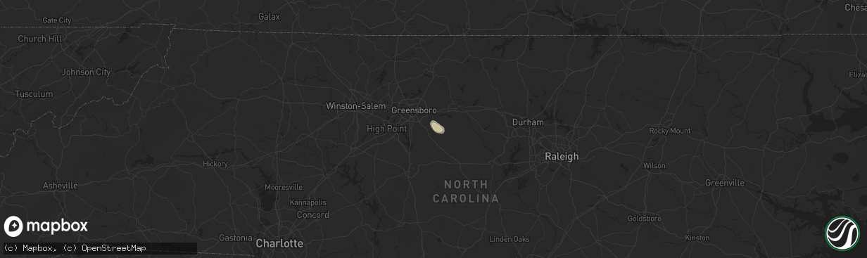 Hail map in Julian, NC on August 19, 2024