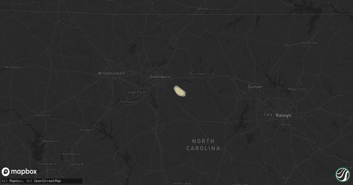 Hail map in Julian, NC on August 19, 2024