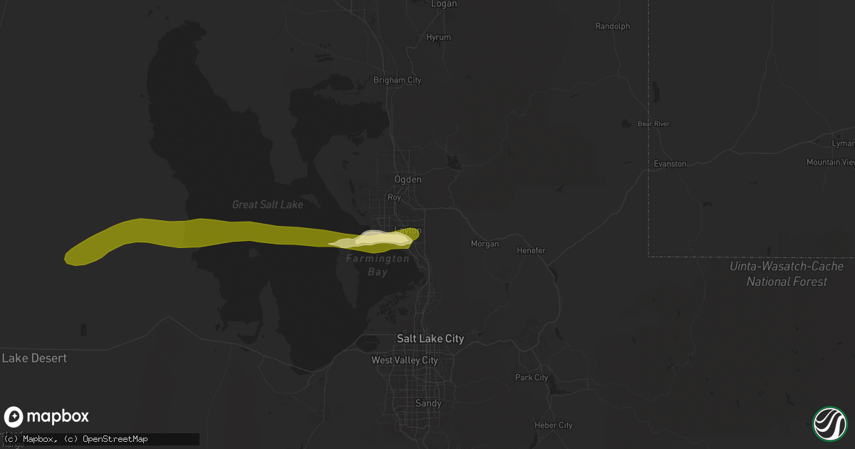 Hail map in Layton, UT on August 19, 2024