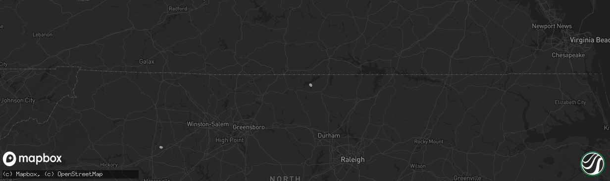 Hail map in Leasburg, NC on August 19, 2024