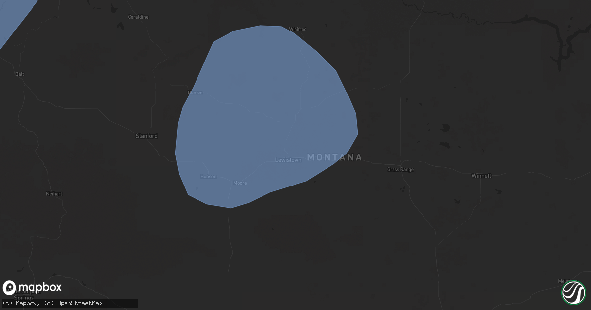 Hail map in Lewistown, MT on August 19, 2024