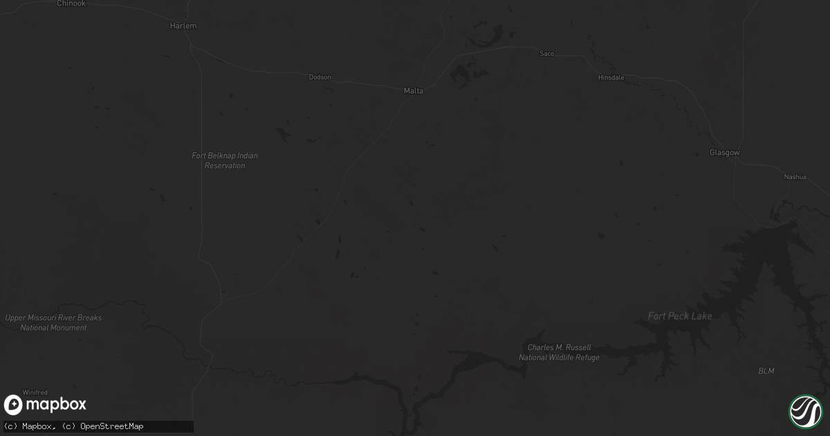 Hail map in Malta, MT on August 19, 2024