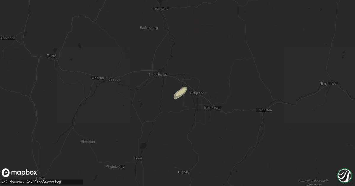 Hail map in Manhattan, MT on August 19, 2024