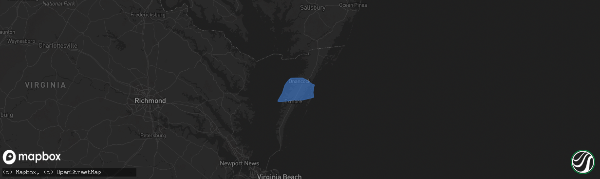 Hail map in Melfa, VA on August 19, 2024