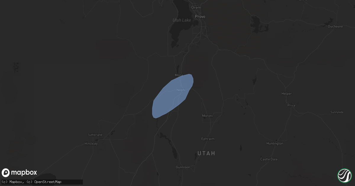 Hail map in Nephi, UT on August 19, 2024