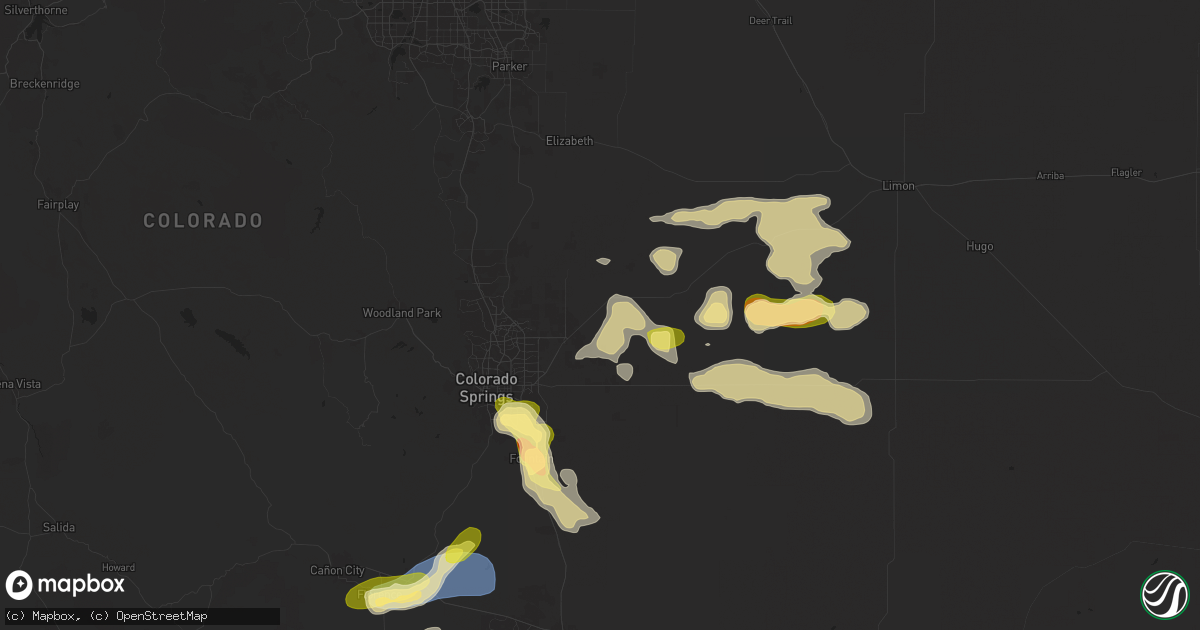 Hail map in Peyton, CO on August 19, 2024