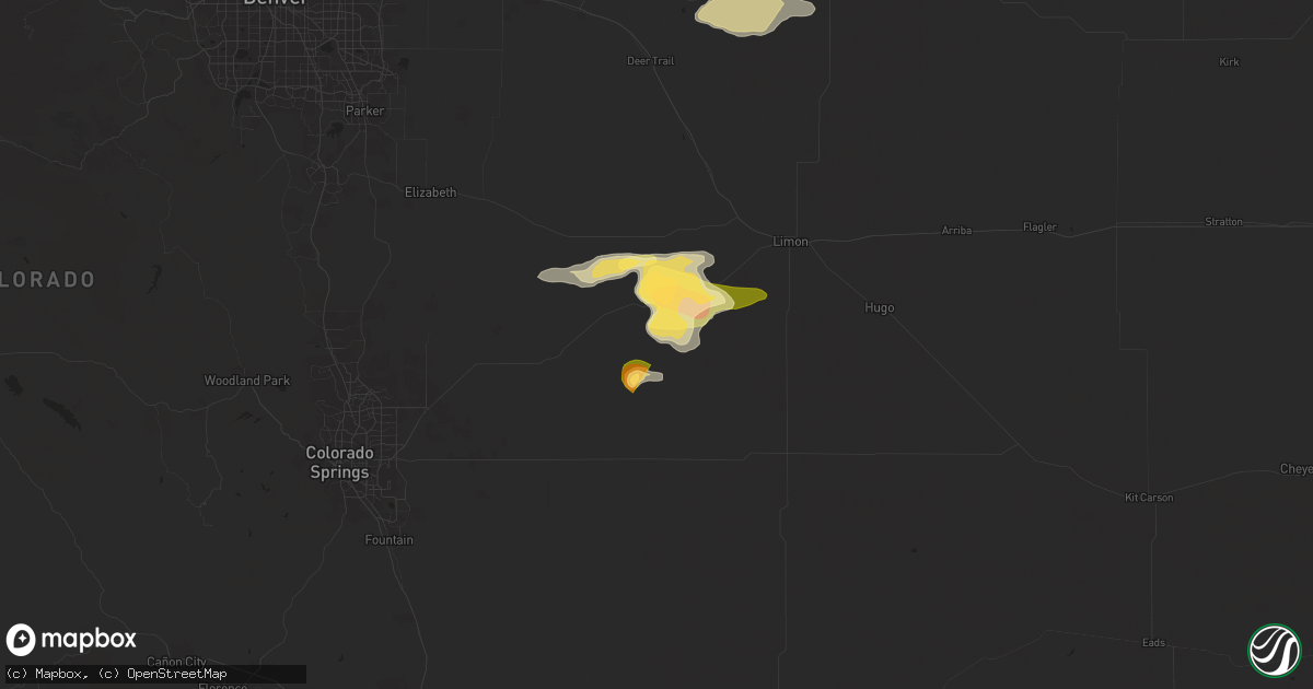 Hail map in Ramah, CO on August 19, 2024