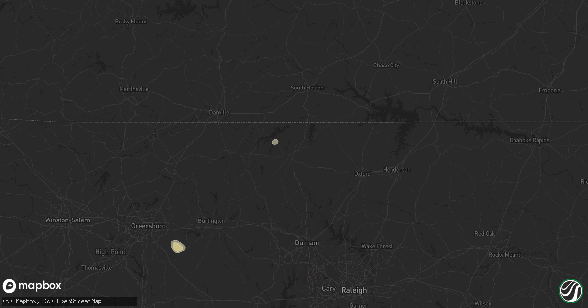 Hail map in Roxboro, NC on August 19, 2024