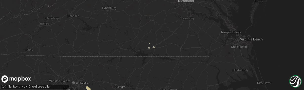 Hail map in South Hill, VA on August 19, 2024