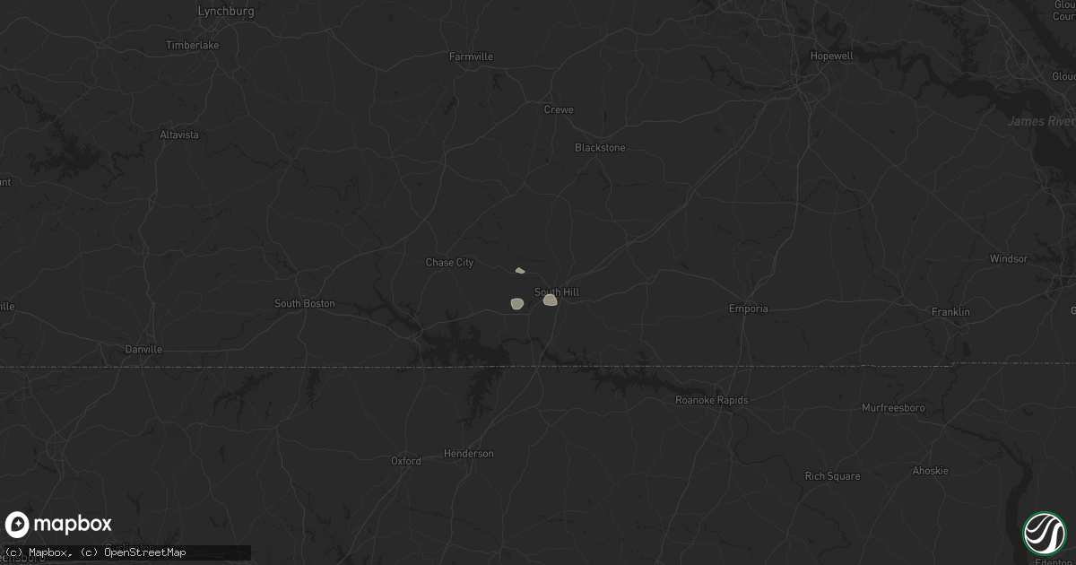 Hail map in South Hill, VA on August 19, 2024