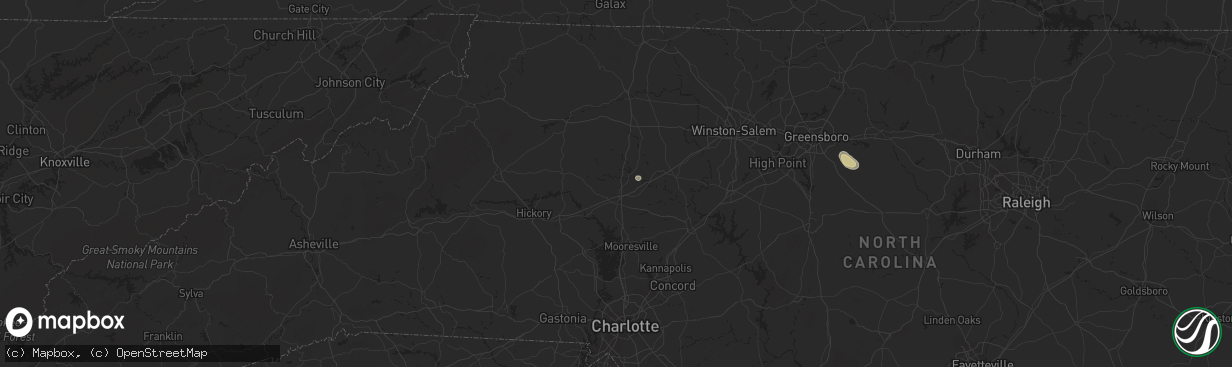 Hail map in Statesville, NC on August 19, 2024