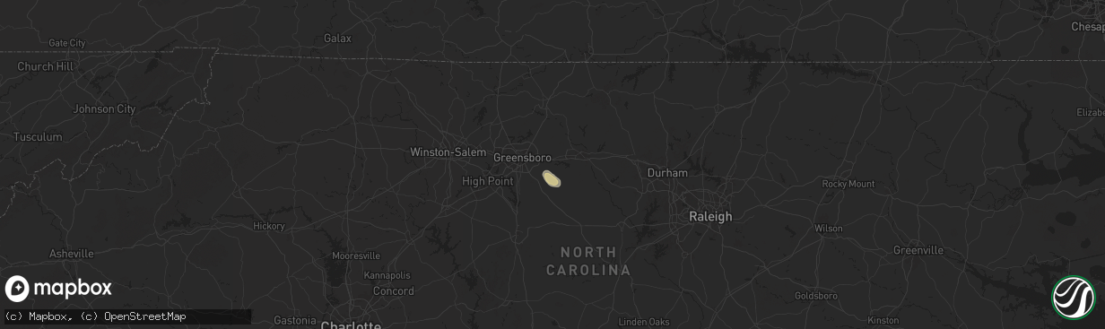 Hail map in Whitsett, NC on August 19, 2024