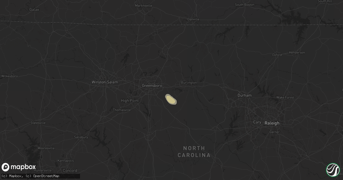 Hail map in Whitsett, NC on August 19, 2024