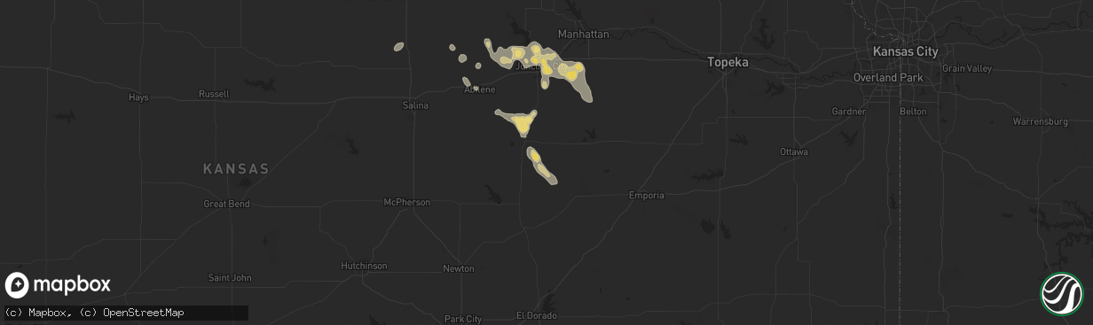 Hail map in Burdick, KS on August 19, 2025