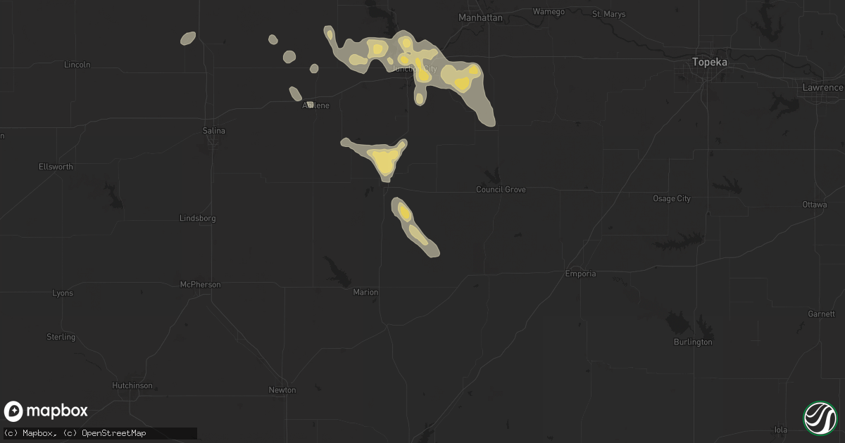 Hail map in Burdick, KS on August 19, 2025