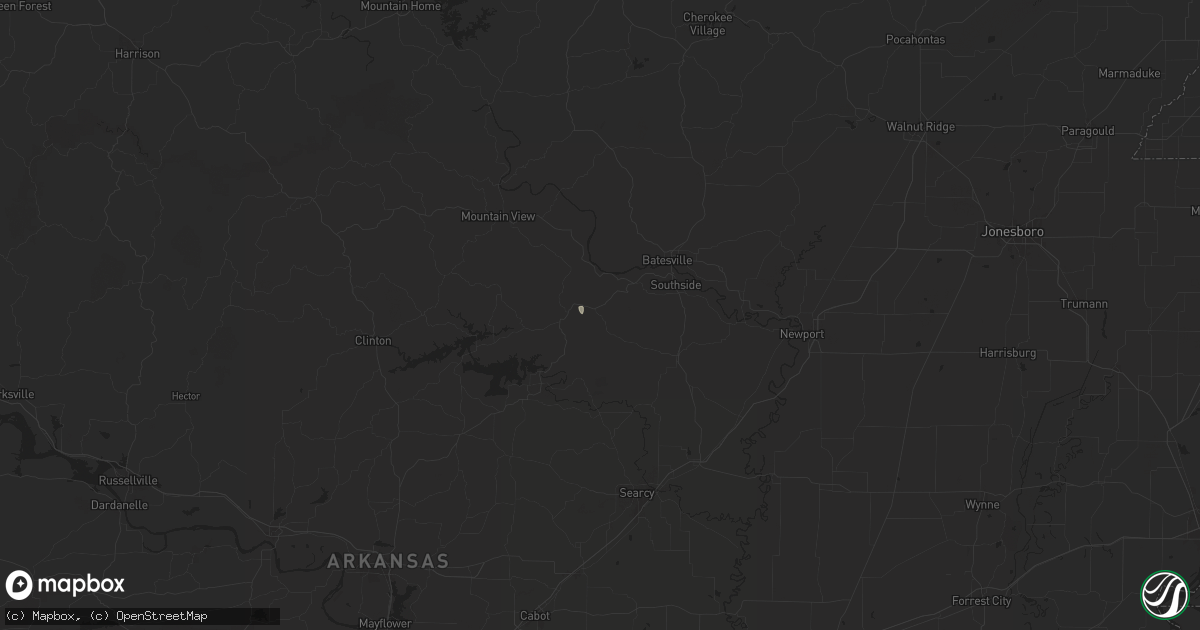 Hail map in Concord, AR on August 19, 2025