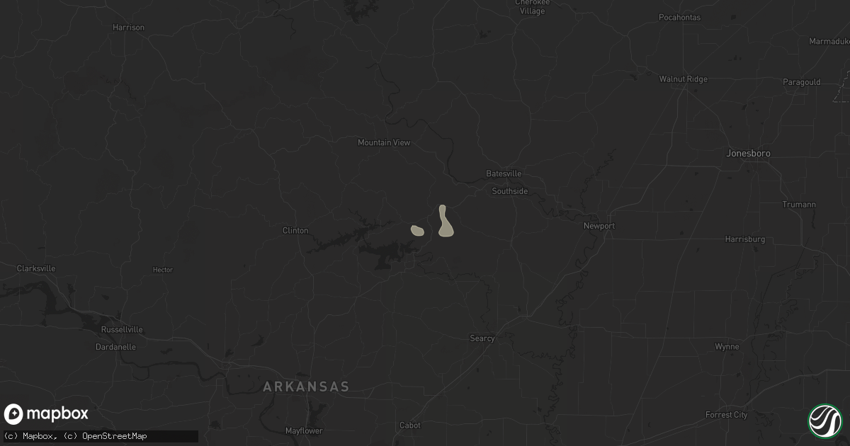 Hail map in Drasco, AR on August 19, 2025