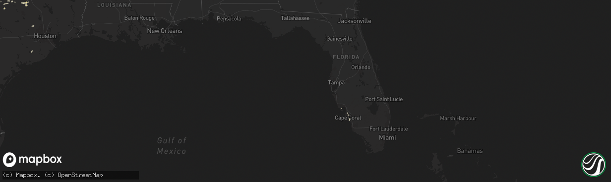 Hail map in Florida on August 19, 2025