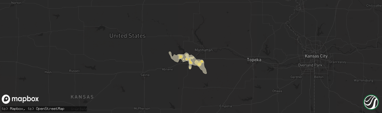 Hail map in Fort Riley, KS on August 19, 2025