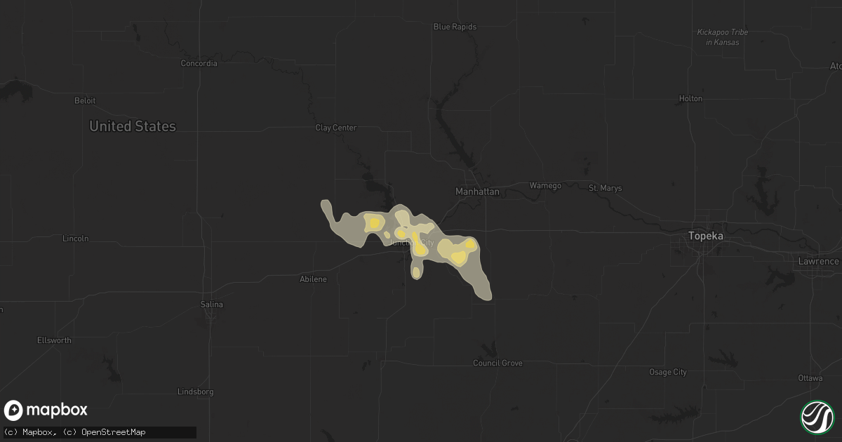 Hail map in Fort Riley, KS on August 19, 2025