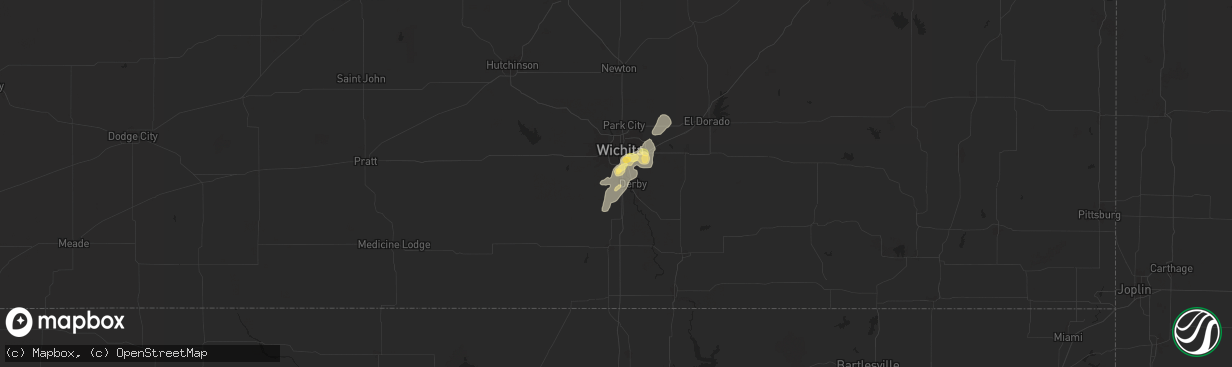 Hail map in Haysville, KS on August 19, 2025