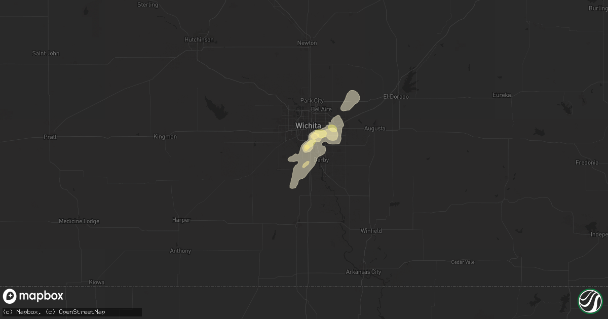Hail map in Haysville, KS on August 19, 2025