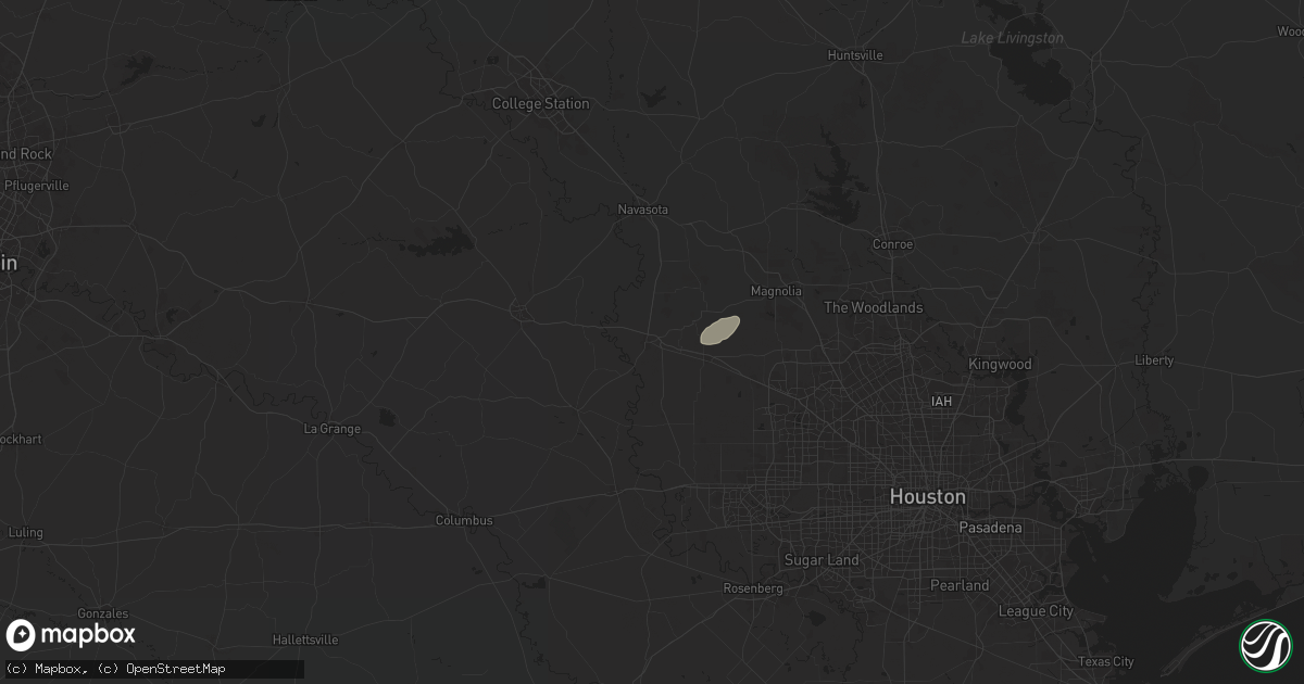 Hail map in Hempstead, TX on August 19, 2025