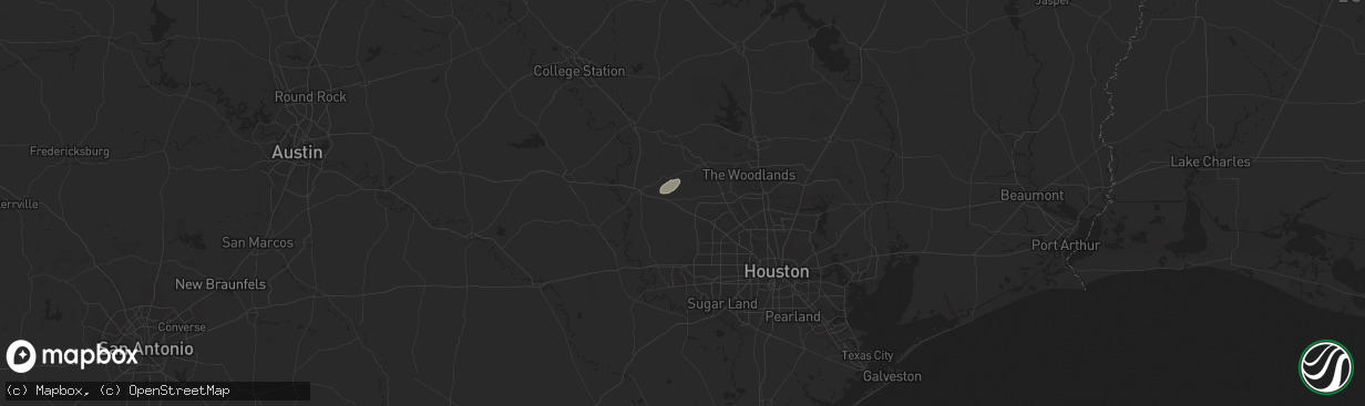 Hail map in Hockley, TX on August 19, 2025
