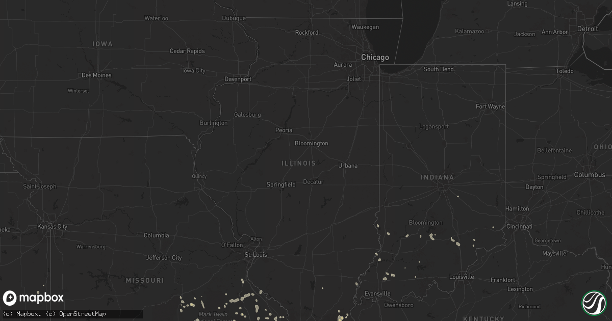 Hail map in Illinois on August 19, 2025