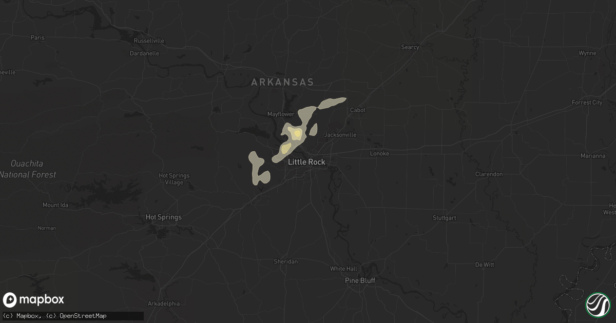 Hail map in Little Rock, AR on August 19, 2025