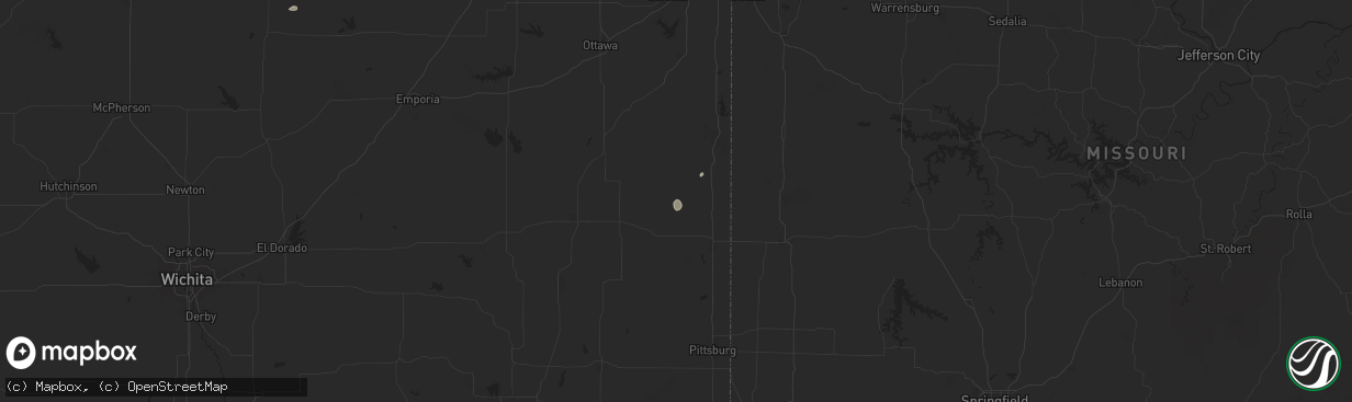 Hail map in Mapleton, KS on August 19, 2025