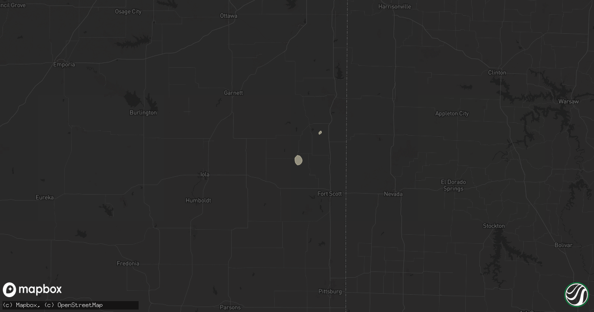 Hail map in Mapleton, KS on August 19, 2025