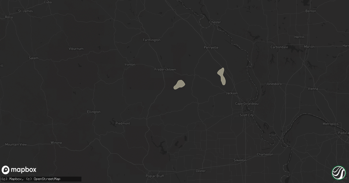 Hail map in Marquand, MO on August 19, 2025