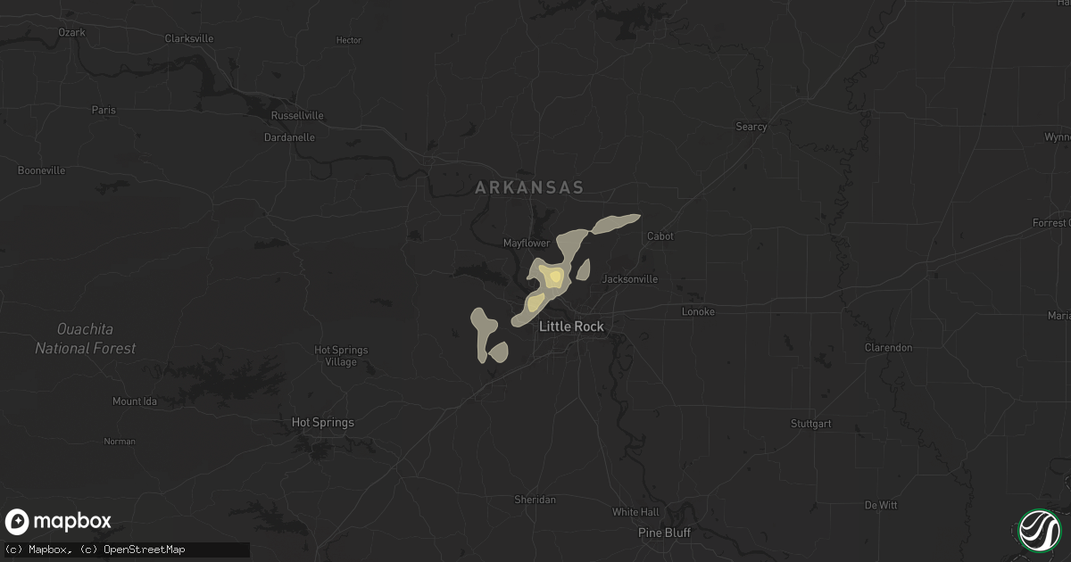 Hail map in Maumelle, AR on August 19, 2025