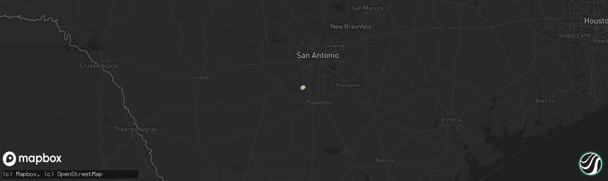 Hail map in Poteet, TX on August 19, 2025