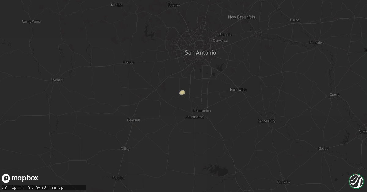 Hail map in Poteet, TX on August 19, 2025