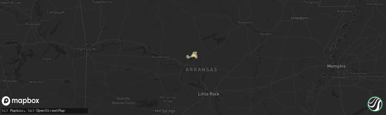 Hail map in Springfield, AR on August 19, 2025